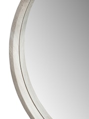Pacific Grey Oak Wood Veneer Slim Frame Round Wall Mirror - Image 2 of 4
