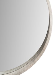 Pacific Grey Oak Wood Veneer Slim Frame Round Wall Mirror - Image 3 of 4