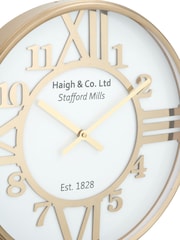 Pacific Gold and White Metal Round Wall Clock - Image 2 of 5