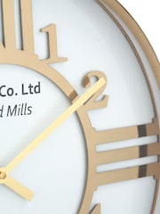 Pacific Gold and White Metal Round Wall Clock - Image 3 of 5