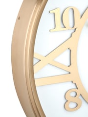 Pacific Gold and White Metal Round Wall Clock - Image 4 of 5