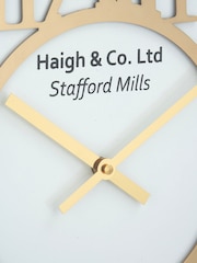 Pacific Gold and White Metal Round Wall Clock - Image 5 of 5