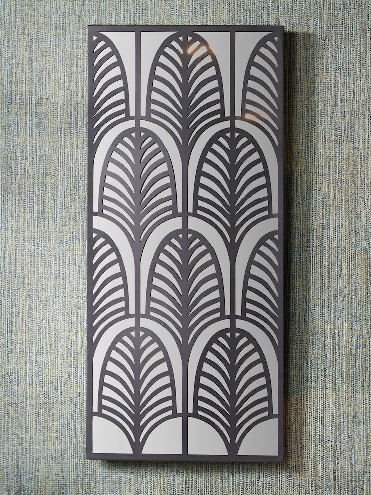 Pacific Black Metal Rectangular Mirrored Wall Art - Image 1 of 5