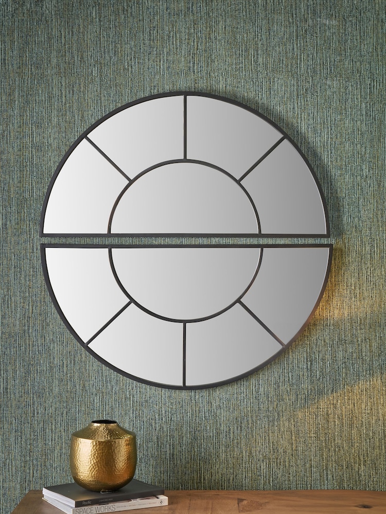 Pacific Black 2 Half Moon Framed Wall Mirror - Image 1 of 3