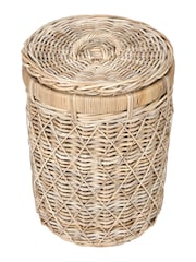 Pacific Natural Rattan Round Linen Basket - Image 3 of 7