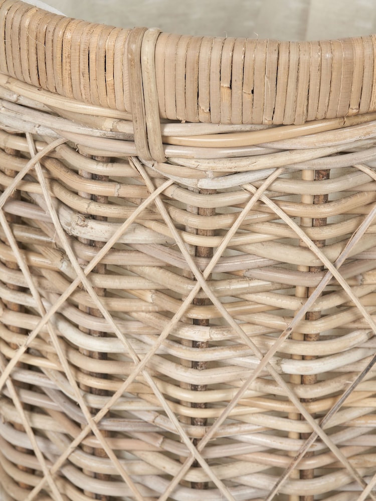 Pacific Natural Rattan Round Linen Basket - Image 7 of 7