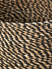 Pacific Black Seagrass Round Handled Storage Baskets Set of 2 - Image 6 of 6
