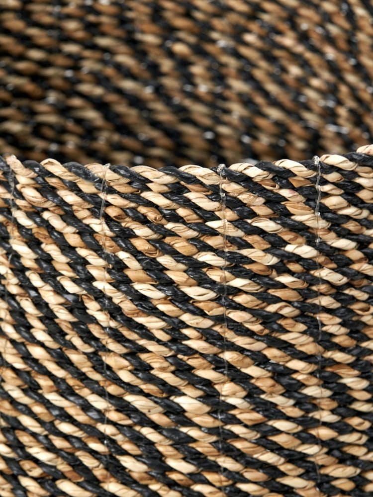 Pacific Black Seagrass Round Handled Storage Baskets Set of 2 - Image 6 of 6 Pacific Black Seagrass Round Handled Storage Baskets Set of 2 - Image 6 of 6