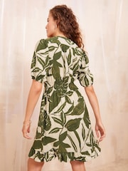 Friends Like These Green Short Sleeve Mini Shirt Dress - Image 4 of 4