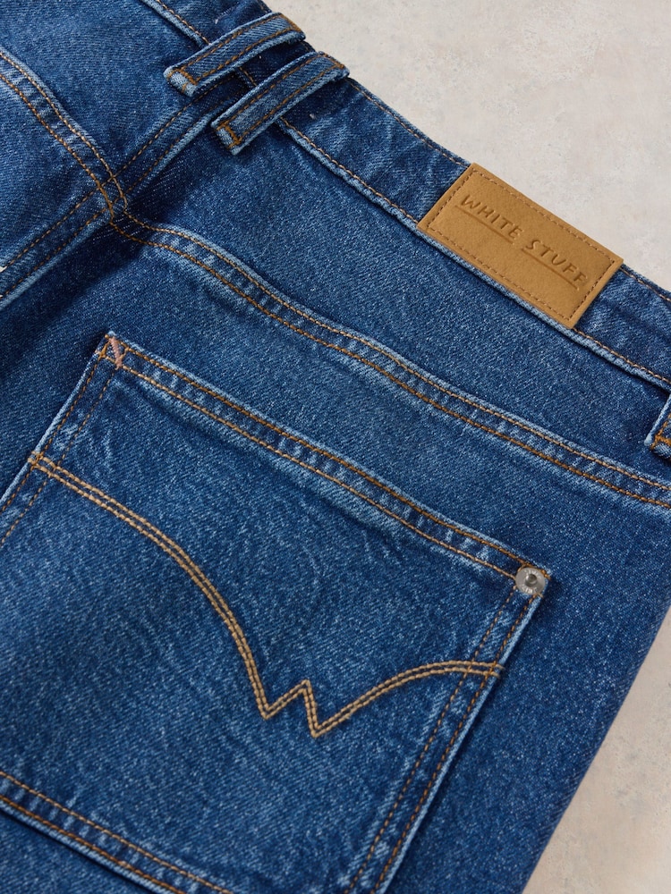 White Stuff Dark Denim Tia Wide Leg Crop Jeans - Image 6 of 6