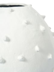 Pacific White Metal Vase with Bobbles - Image 3 of 4