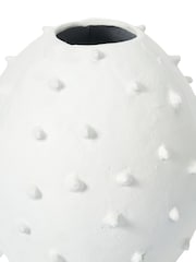 Pacific White Metal Vase with Bobbles - Image 4 of 4