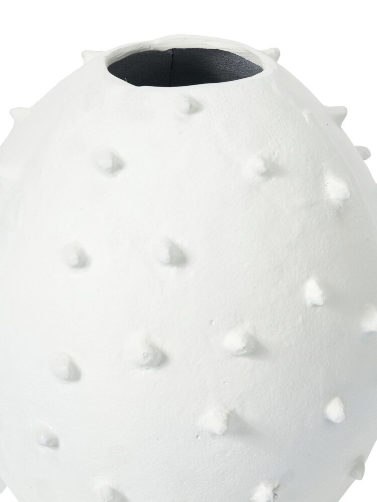 Pacific White Metal Vase with Bobbles - Image 4 of 4 Pacific White Metal Vase with Bobbles - Image 4 of 4