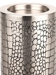 Pacific Antique Silver Croc Print Metal Candle Holder Set of 3 - Image 3 of 5