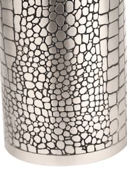 Pacific Antique Silver Croc Print Metal Candle Holder Set of 3 - Image 4 of 5