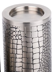 Pacific Antique Silver Croc Print Metal Candle Holder Set of 3 - Image 5 of 5