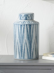 Pacific Blue Samara Ceramicaztec Style Design Lidded Ginger Jar - Image 1 of 6