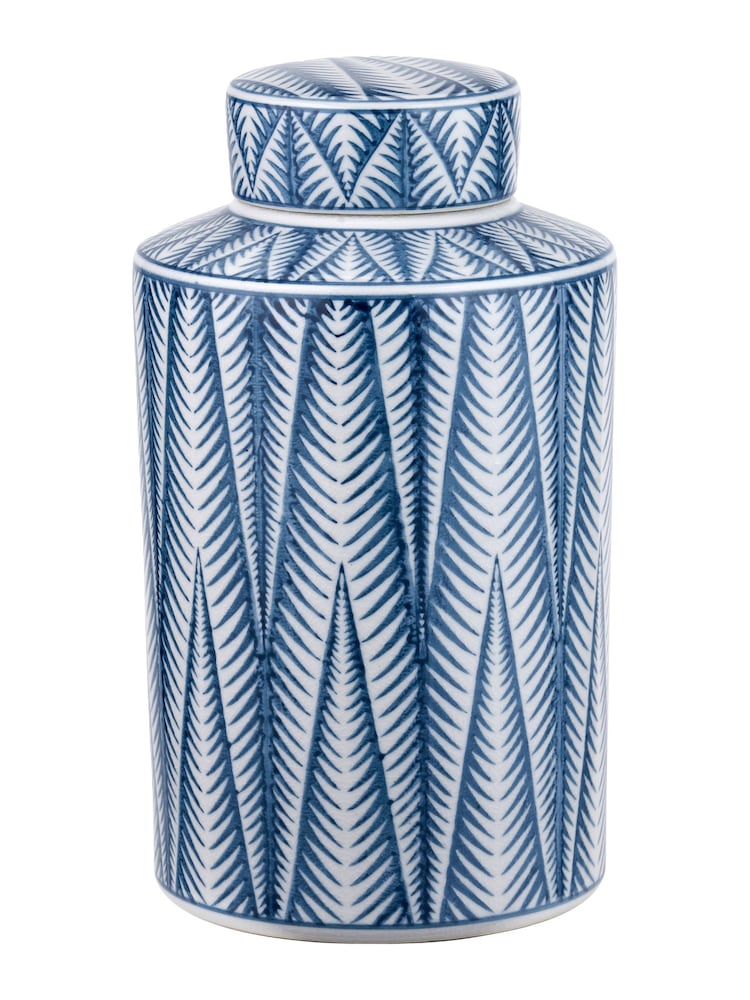 Pacific Blue Samara Ceramicaztec Style Design Lidded Ginger Jar - Image 2 of 6