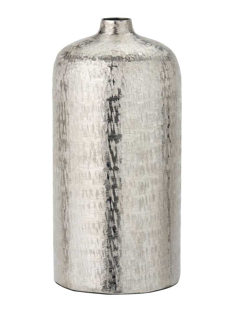 Pacific Silver Metal Hammered Tall Vase - Image 2 of 6