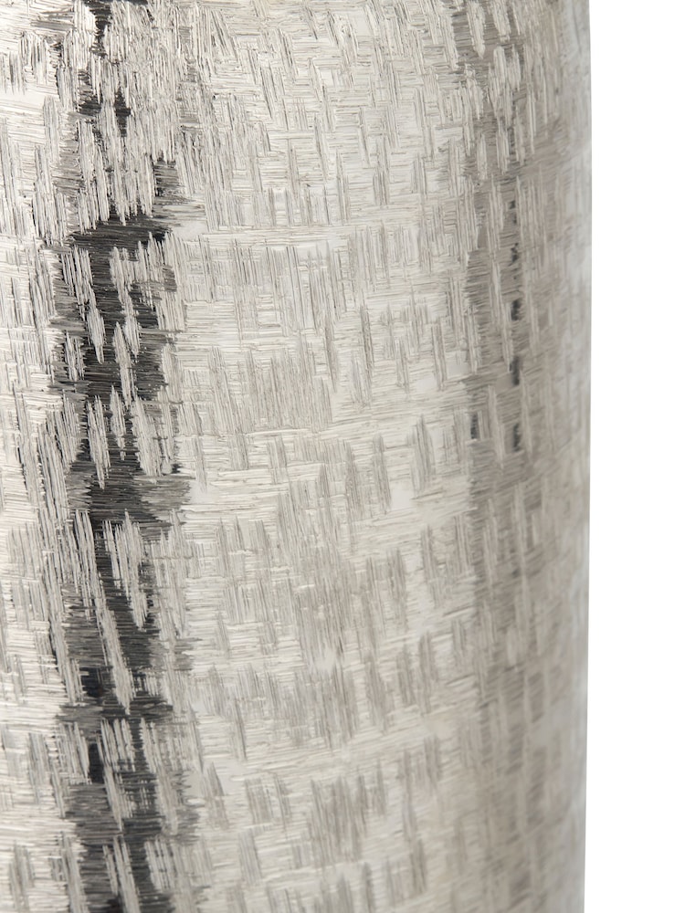 Pacific Silver Metal Hammered Tall Vase - Image 6 of 6