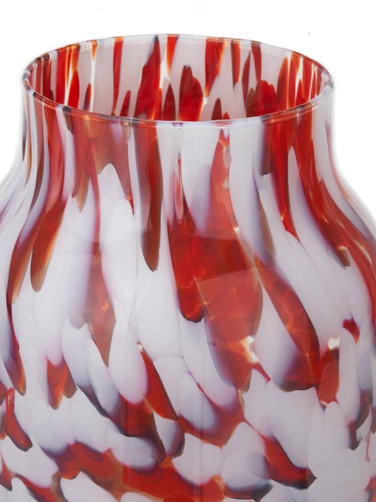 Pacific Red Tortoiseshell Glass Vase - Image 2 of 6