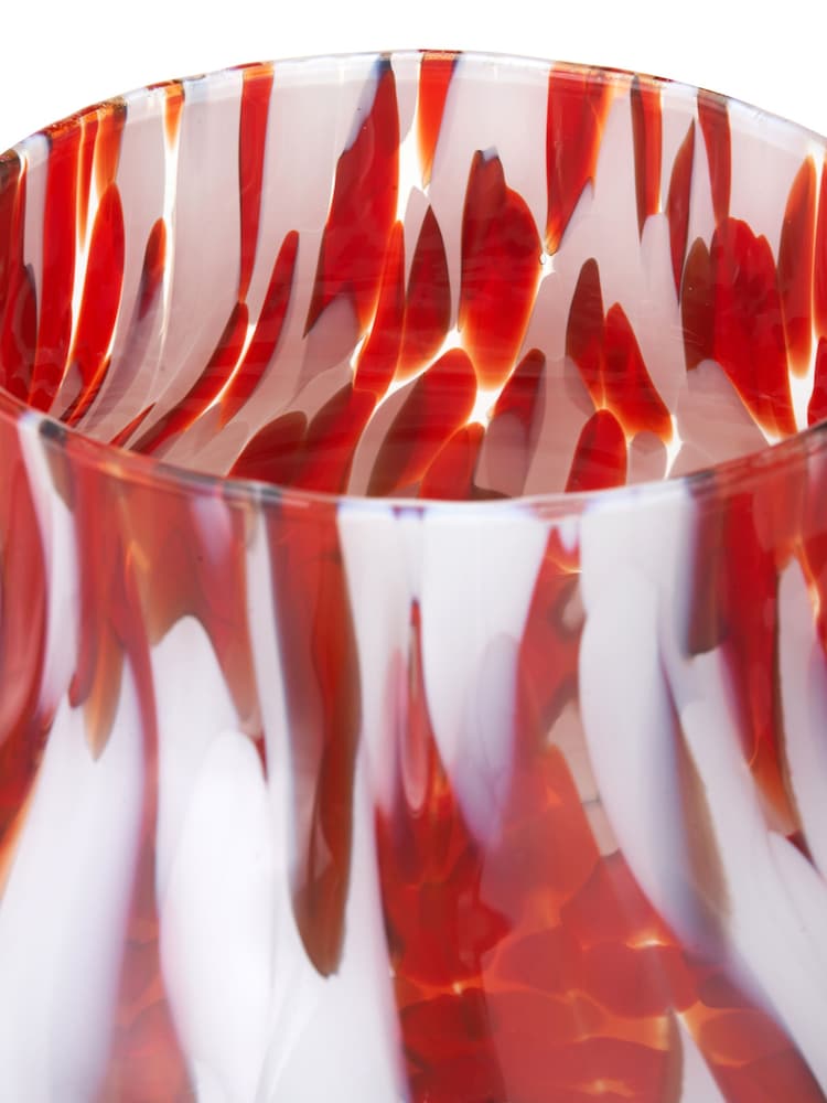 Pacific Red Tortoiseshell Glass Vase - Image 6 of 6