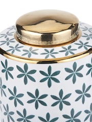 Pacific Green Thea Gold Leaf Ceramic Lidded Ginger Jar - Image 3 of 5