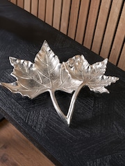 Pacific Silver Metal Dual Oak Leaf Bowl - Image 1 of 2