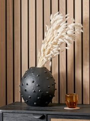 Pacific Black Metal Vase with Bobbles - Image 1 of 4