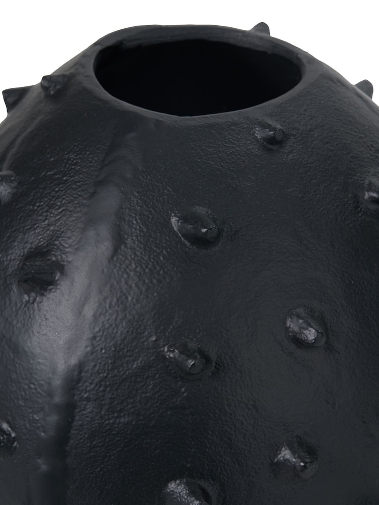 Pacific Black Metal Vase with Bobbles - Image 2 of 4
