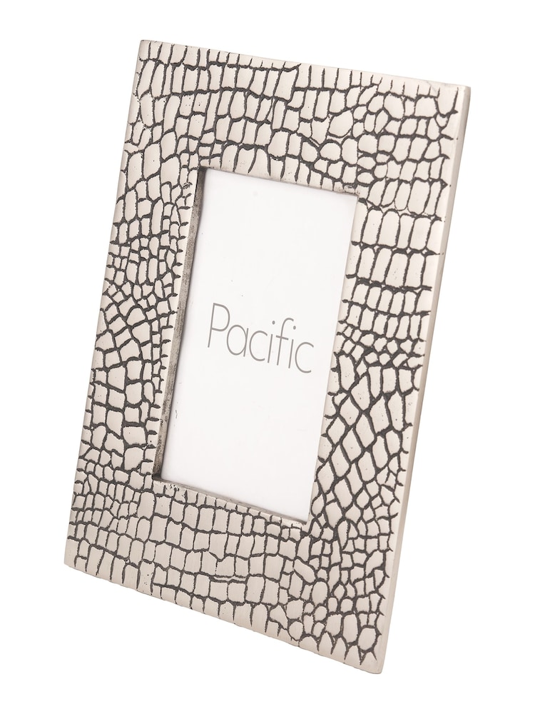 Pacific Antique Silver Metal Croc Print 5 x 7" Photo Frame - Image 2 of 6