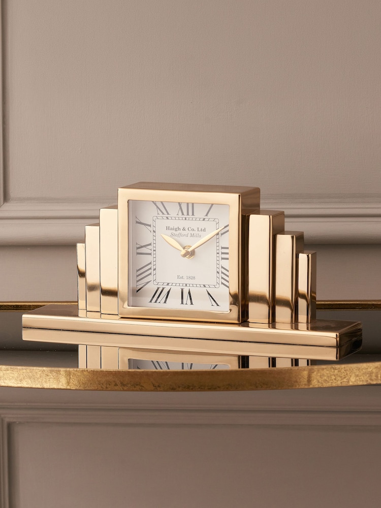 Pacific Gold Metal Art Deco Table Clock - Image 1 of 6