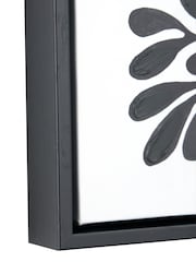 Pacific Black and White Leaf Print Square Canvases with Frames Set of 2 - Image 4 of 5