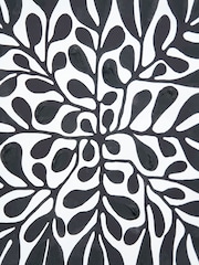 Pacific Black and White Leaf Print Square Canvases with Frames Set of 2 - Image 5 of 5