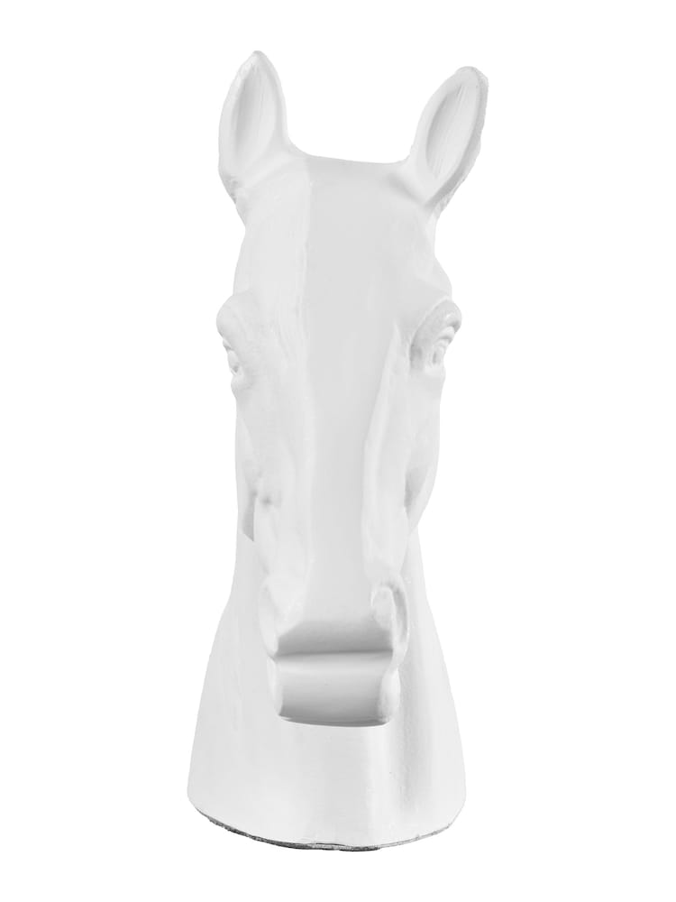 Pacific White Metal Horse Head Ornament - Image 2 of 5