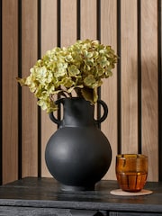Pacific Black Metal Vase with Handles - Image 1 of 5