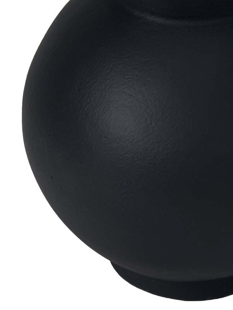 Pacific Black Metal Vase with Handles - Image 5 of 5