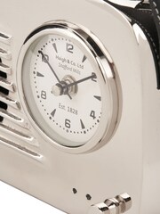 Pacific Silver Metal Retro Radio Style Table Clock - Image 4 of 7