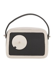 Pacific Silver Metal Retro Radio Style Table Clock - Image 7 of 7