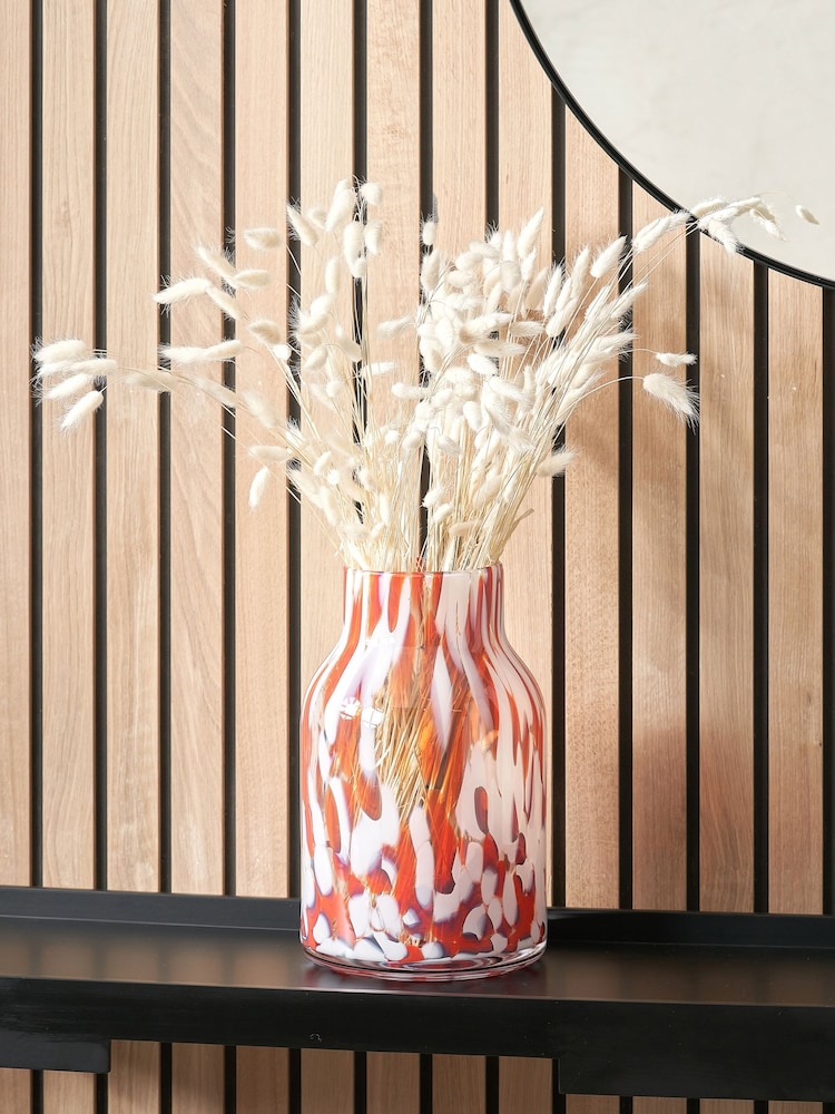 Pacific Red Tall Tortoiseshell Glass Vase - Image 1 of 7