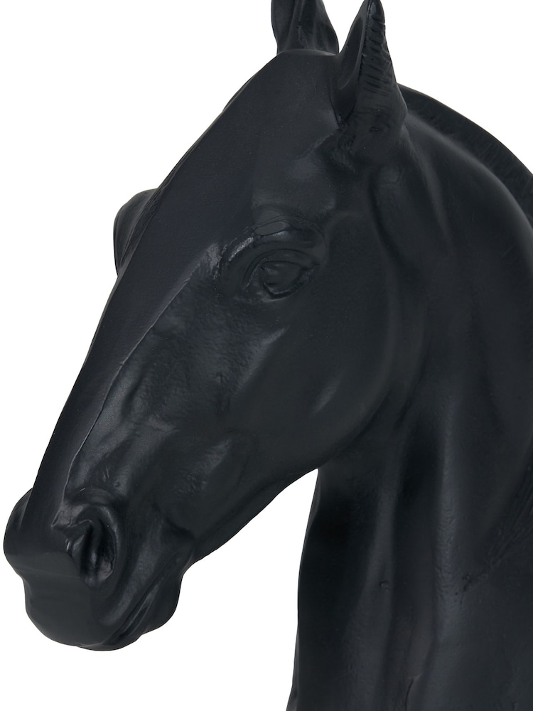 Pacific Black Metal Horse Head Ornament - Image 2 of 6