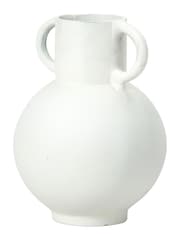 Pacific White Metal Vase with Handles - Image 3 of 6
