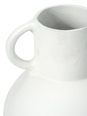Pacific White Metal Vase with Handles - Image 5 of 6