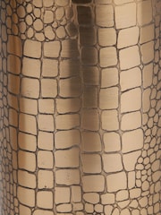 Pacific Antique Brass Croc Print Metal Candle Holder Set of 3 - Image 4 of 4