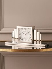 Pacific Silver Metal Art Deco Table Clock - Image 1 of 6