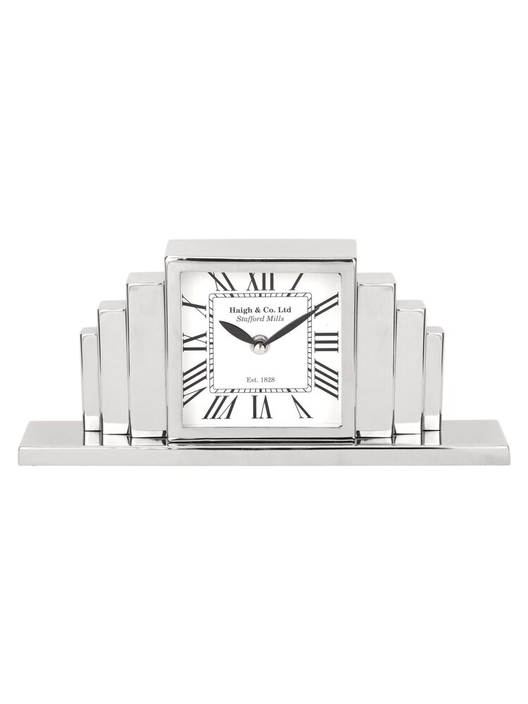 Pacific Silver Metal Art Deco Table Clock - Image 2 of 6 Pacific Silver Metal Art Deco Table Clock - Image 2 of 6
