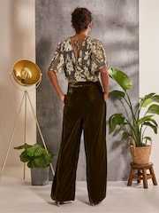 FatFace Ava Brown Velvet Trousers - Image 2 of 6
