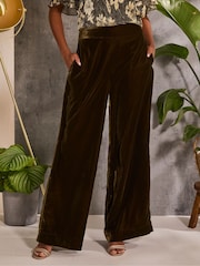FatFace Ava Brown Velvet Trousers - Image 4 of 6