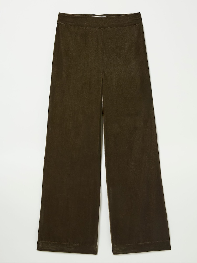 FatFace Ava Brown Velvet Trousers - Image 6 of 6