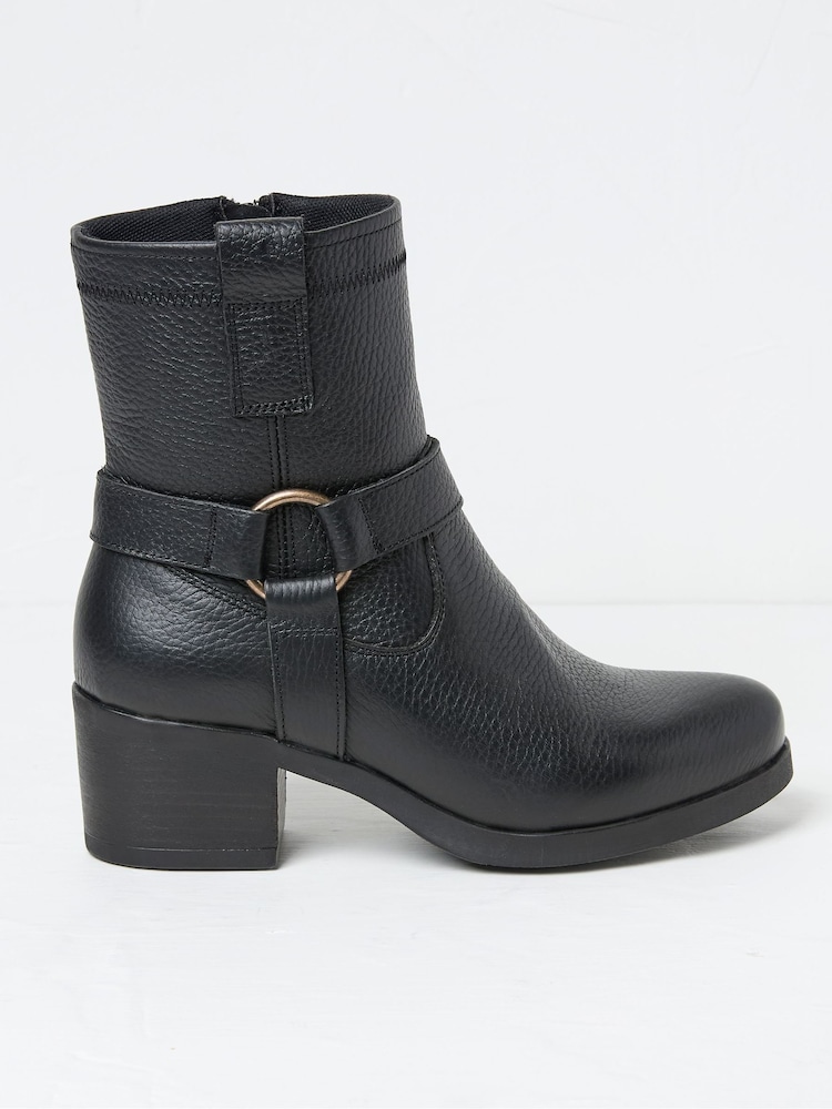 FatFace Hazel Black Mid Heel Boots - Image 1 of 3